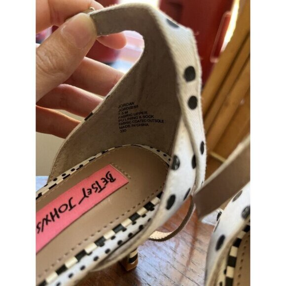 Betsey Johnson JORDAN Moody Fruit Embellished Polka Dot Heeled Sandals - Picture 4 of 8